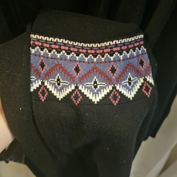 Black Cardigan with Patterned Accents - Picture 4 of 7